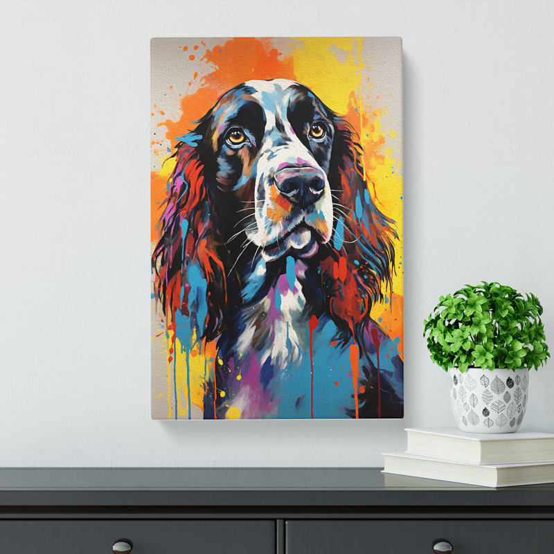 English Springer Spaniel Contemporary - Wrapped Canvas Print, 60cm H x 40cm W x 3cm D