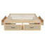 Lit plateforme double avec 6 tiroirs de rangement, naturel antique-298557409-298557408