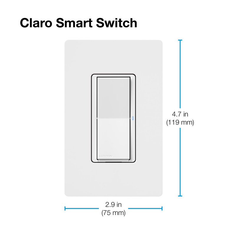 Caseta Smart Lighting 5-amp Multi-location Smart Locator Light Rocker Master Light Switch, White