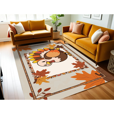One Allium Way® Washable Thanksgiving Fall Season Holiday Rug