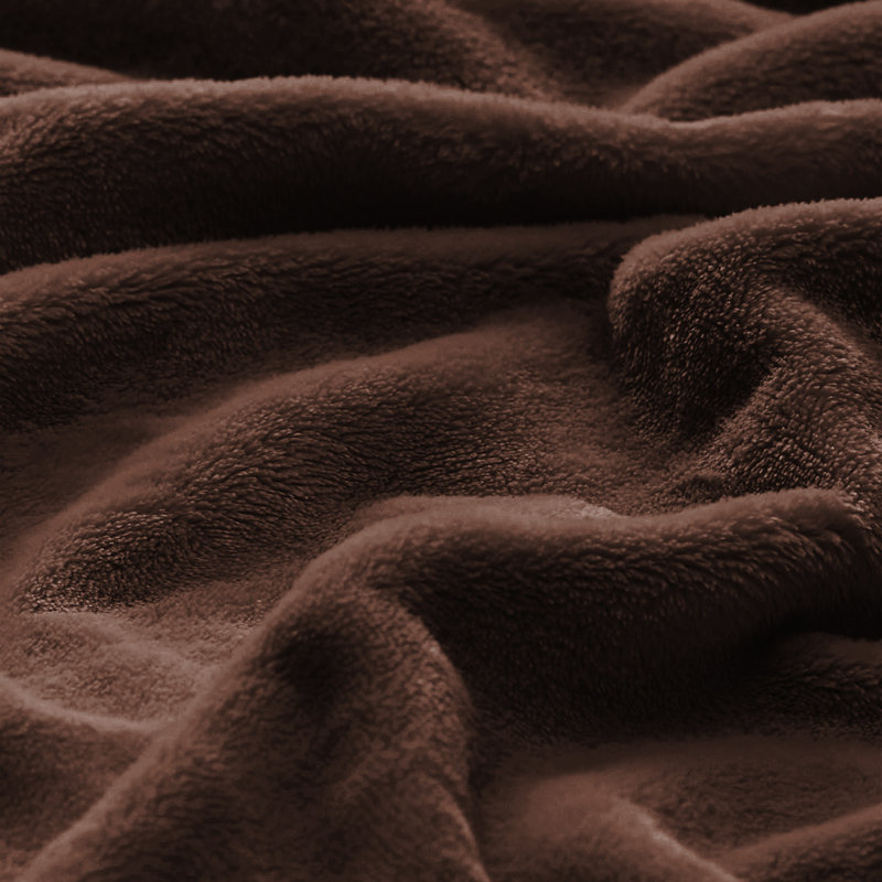 Luxury Mink Fleece Blanket - Ultra Soft, Warm & Lightweight Throw, 130cm W x 150cm L, Coffee