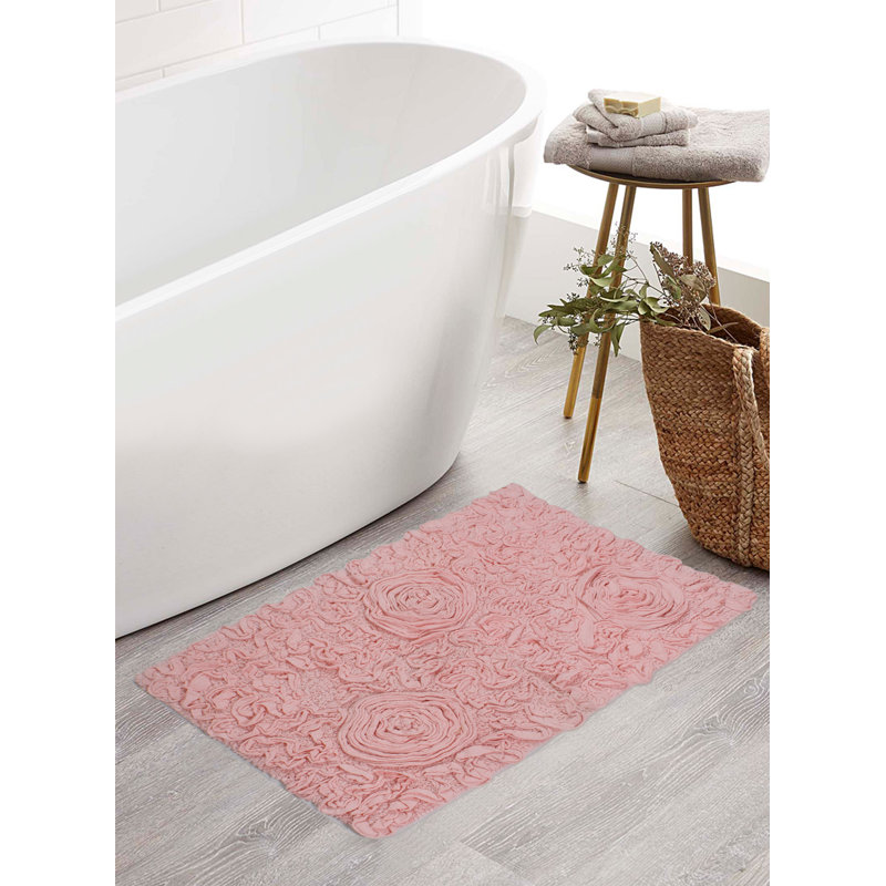 Tapis pour salle de bain Schoenberger, Rose, L 34 po x l 21 po