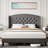 King Size Bed Frame, Velvet Upholstered Platform Bed Frame With Button Tufted Headboard-43495347-43495340