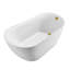 Baignoire de trempage autoportante en acrylique 67 "avec drain et plateau en bambou 67" Streamline-1322088814