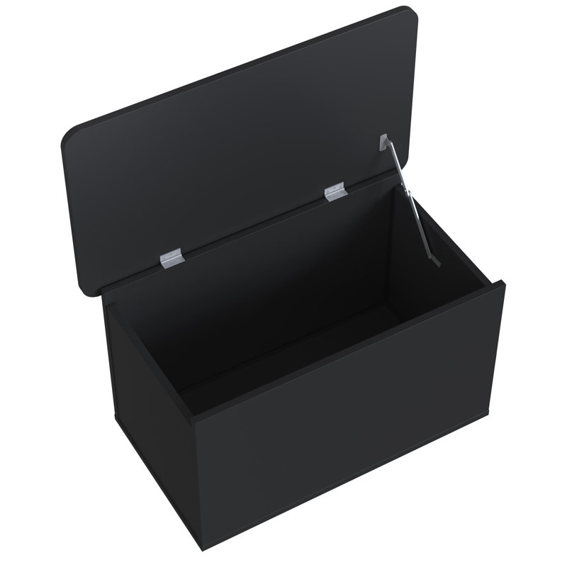 Buzios Storage Chest With Casters – Modern Rolling Toy & Blanket Organizer – Carb-certified Mdp Wood, Black