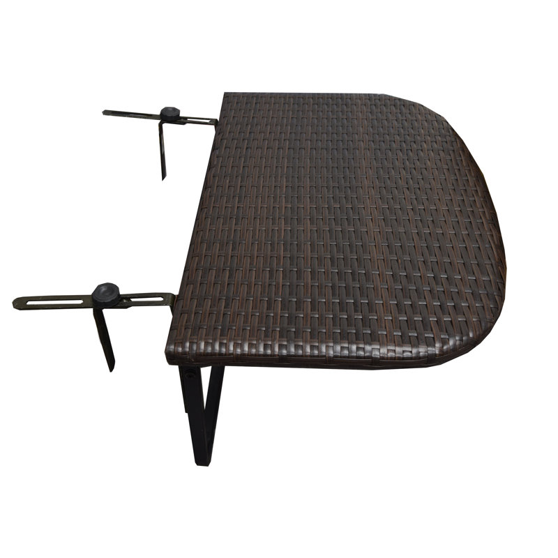 Metal Folding Outdoor Balcony Table , 24'' in. W 24'' in. D, Brown