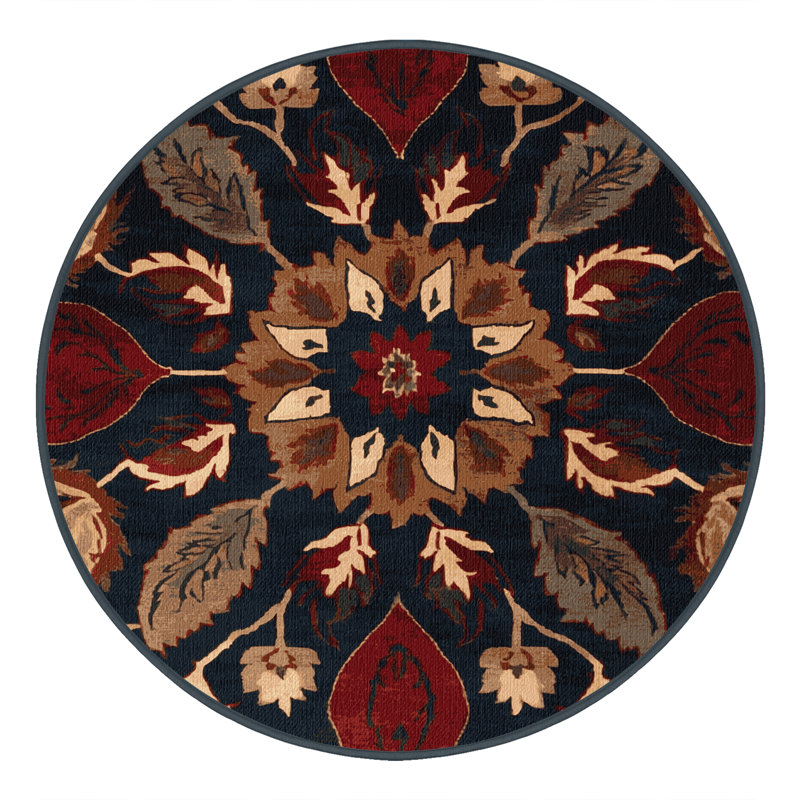 Washable Persian Melon Fruits Area Rug, Round 6'