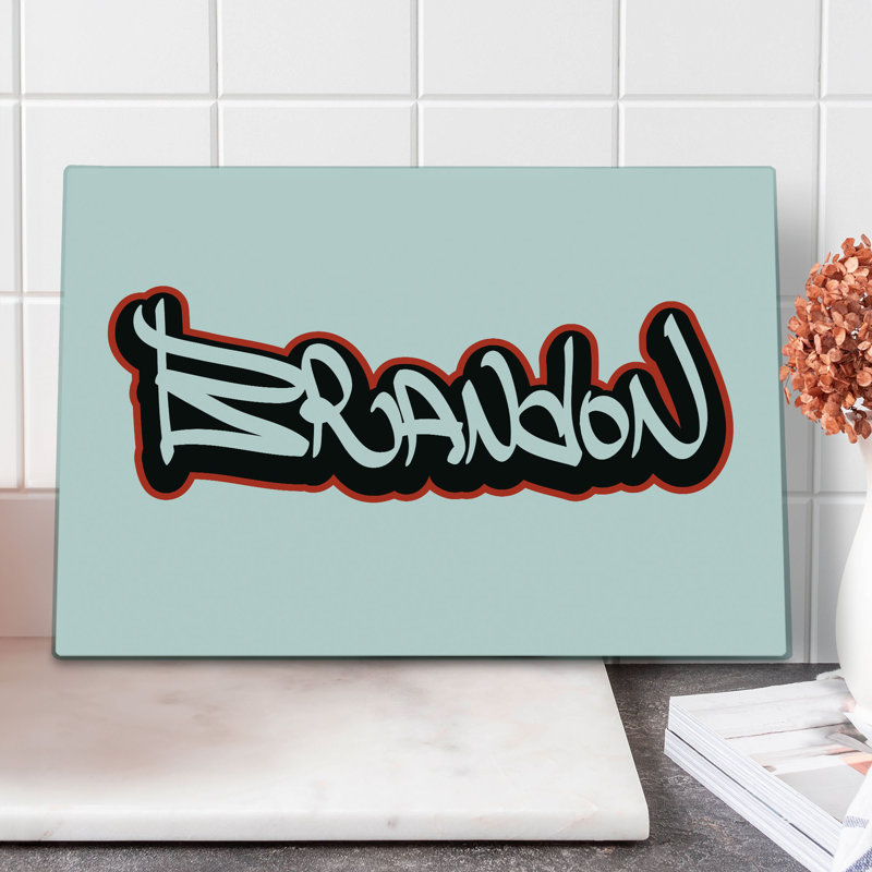Planche à découper Ambesonne Brandon grande taille Hip-Hop urbain culture blanc vermillon