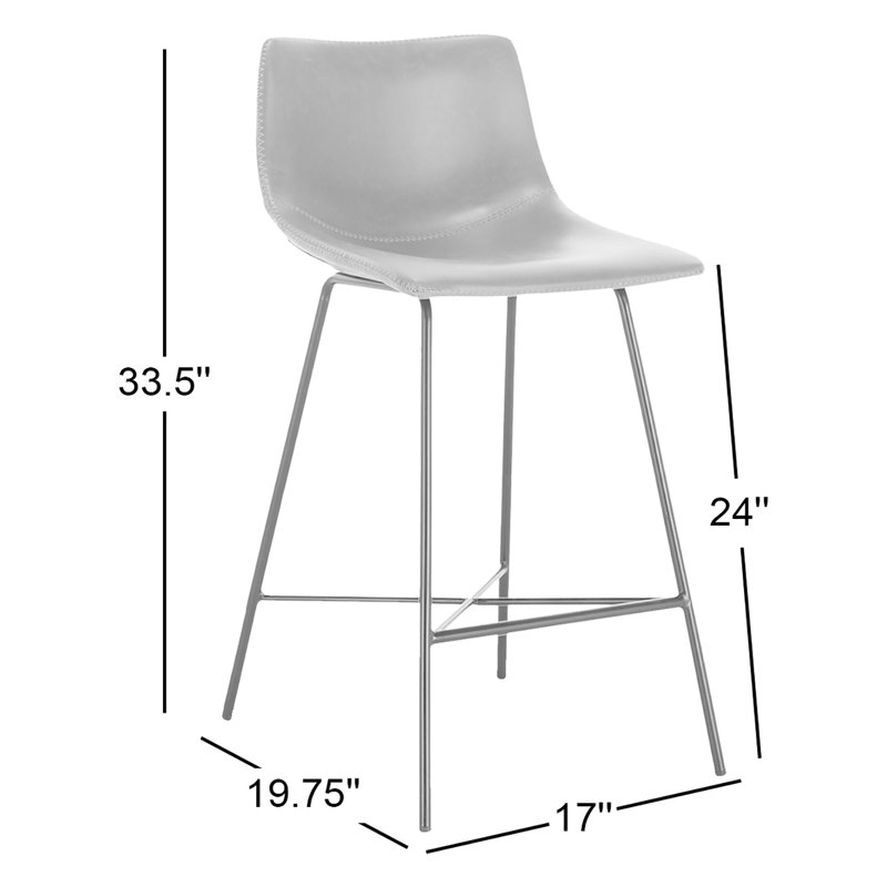 Tabouret de comptoir 24 po Paxton, Similicuir vert lierre