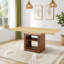 Une table de salle à manger extensible avec espace de rangement, une table de salle à manger extensible de 59 à 71 pouces. Table à tirer rectangulaire avec structure en panneau de fibres à densité moyenne robuste de couleur noyer, pouvant accueillir 4 à 8 personnes.