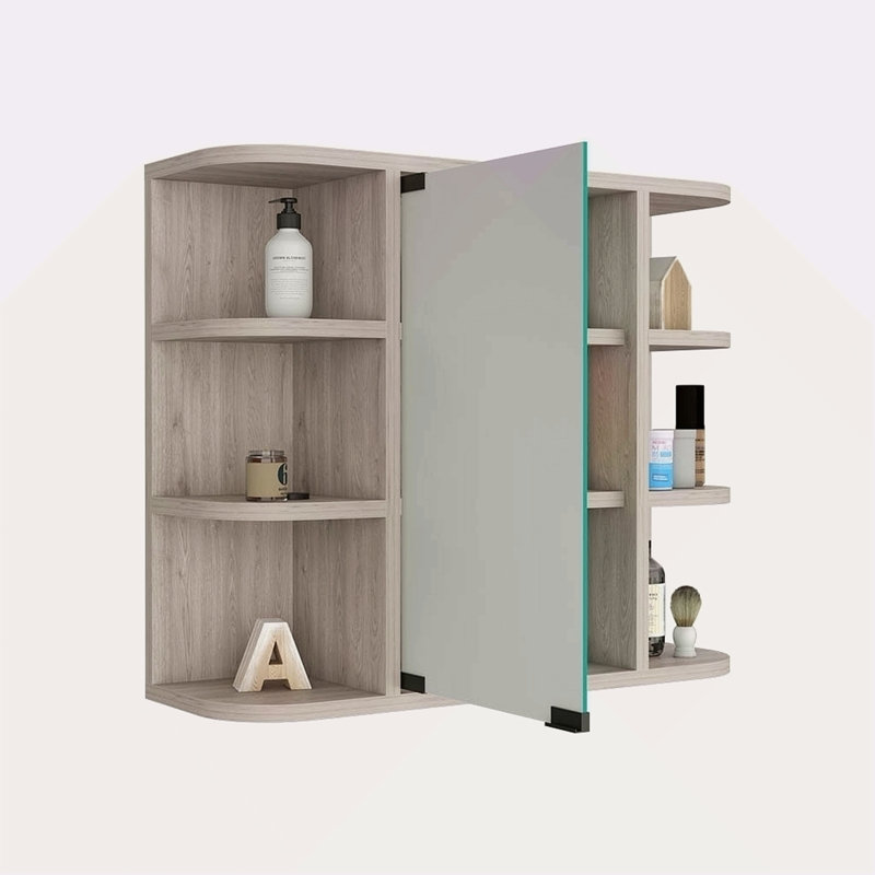 Armoire à pharmacie Milano, miroir à six tablettes extérieures