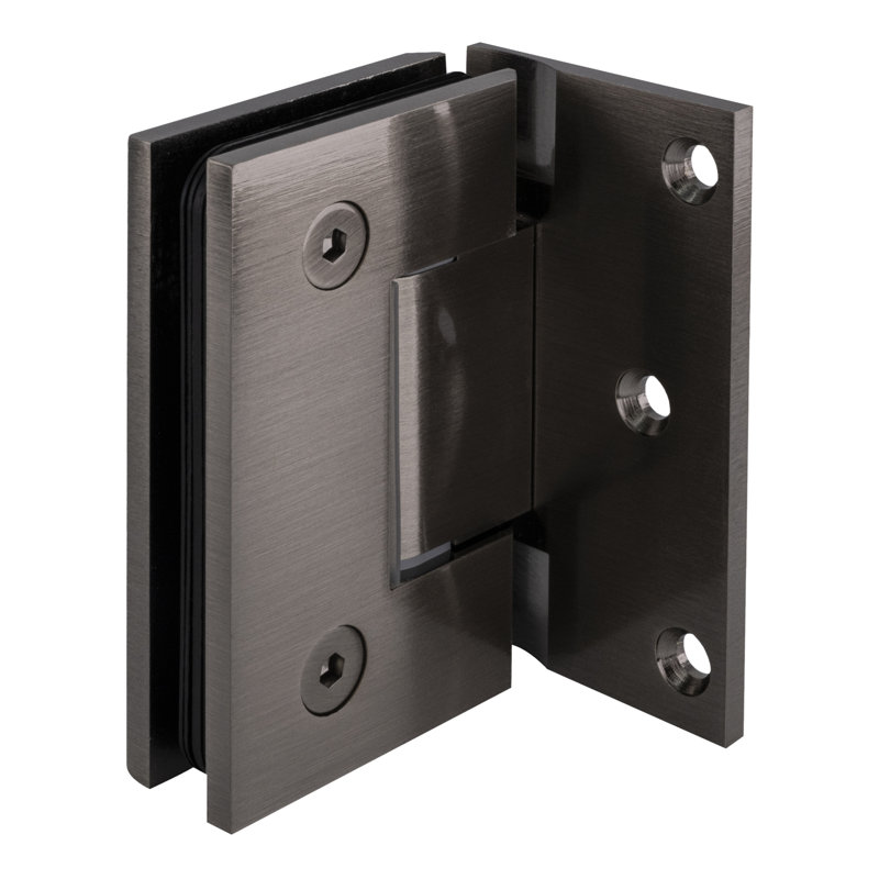  Charnière de porte de douche murale Designer Series avec plaque arrière décalée en étain brossé