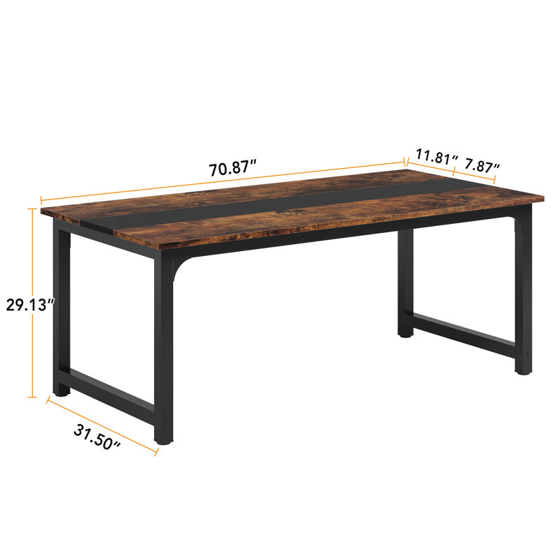 Metal Base Dining Table, Brown