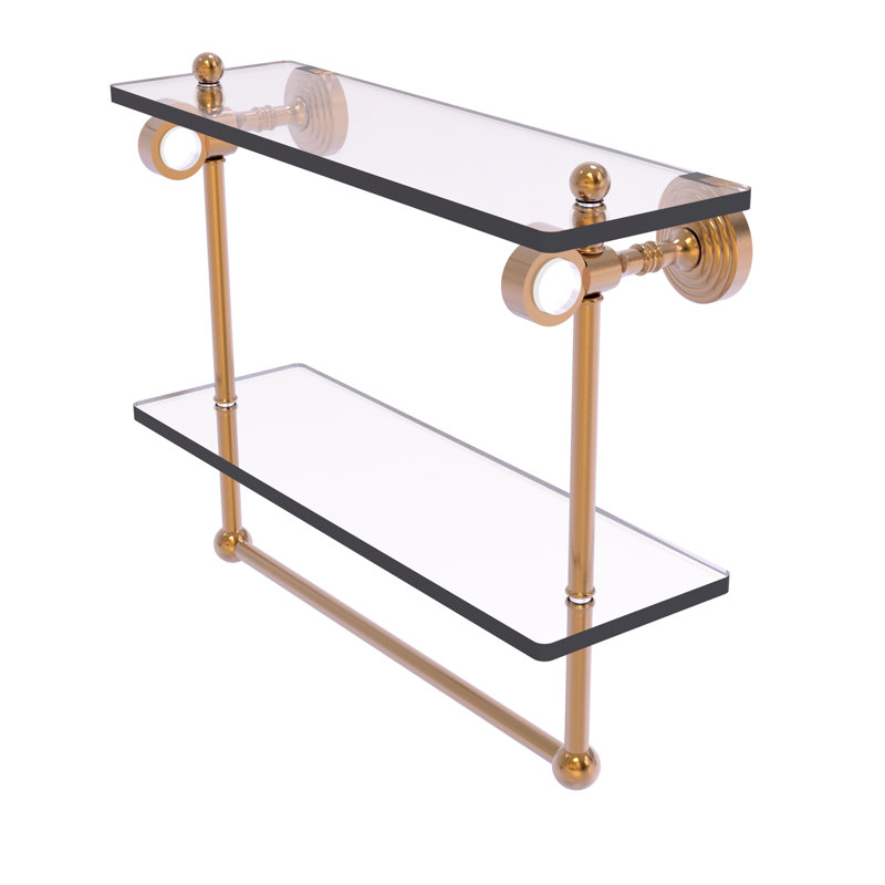 Étagère à 2 niveaux Jarrell, H 13 po x l 16 po x p 5,12 po, Bronze brossé