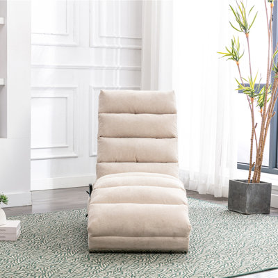  Linen Massage Chaise Lounge Indoor with Remote Control Ergonomic Electric Massage Long Lounger with 5 Modes