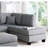 Polyfiber Reversible Sectional Sofa With Ottoman In Grey