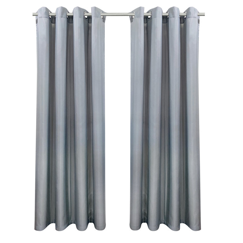 Paire de rideaux semi-transparents avec œillets Darylle Seascapes, L 50 po x L 96 po, Gris alliage