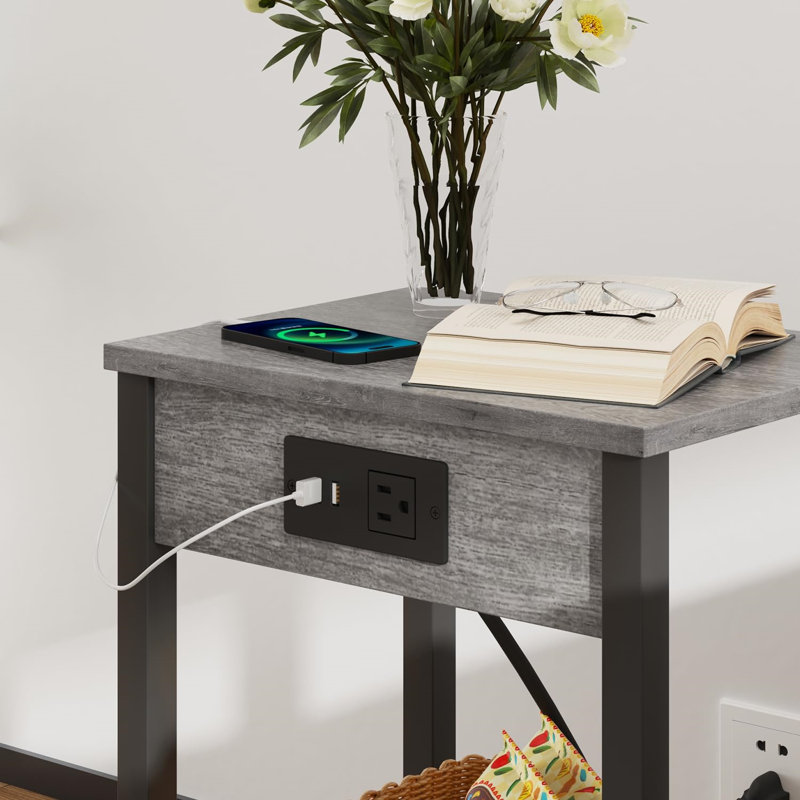 Ensemble de tables de bout Ayren, Gris / Noir