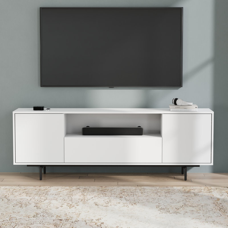 Canterbury 3 Door TV Stand for TVs up to 85", White