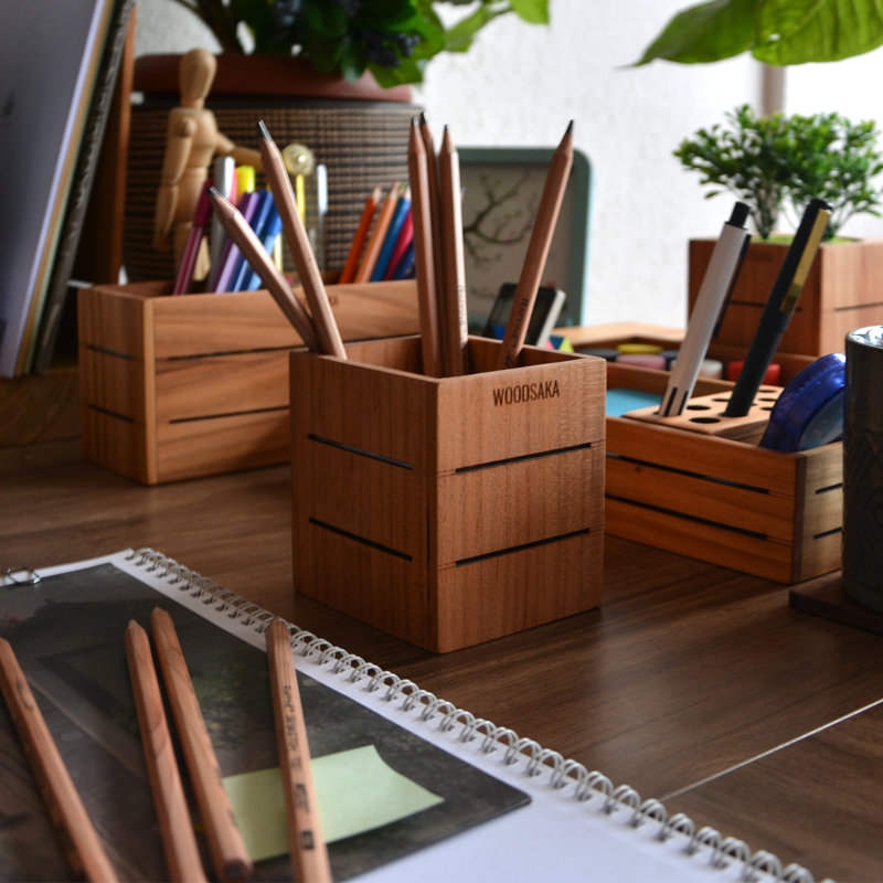 Wood Pen Holder, Cherry