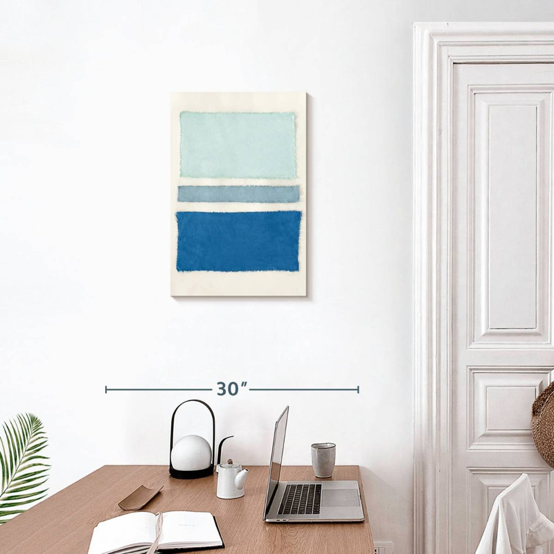 Tissage peint bleu pacifique, 24" H x 16" W