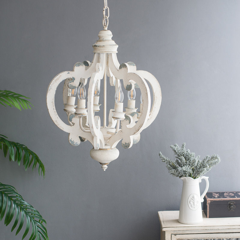 Lustre en bois French Country
