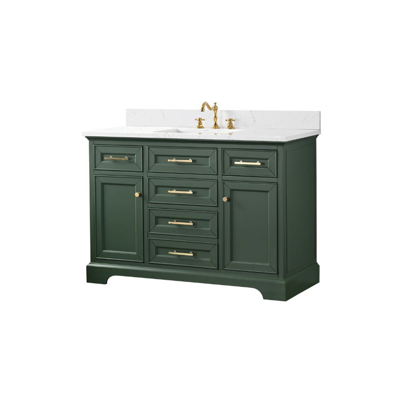 Thompson 48" W Single Vanity, Evergreen/Brushed Gold