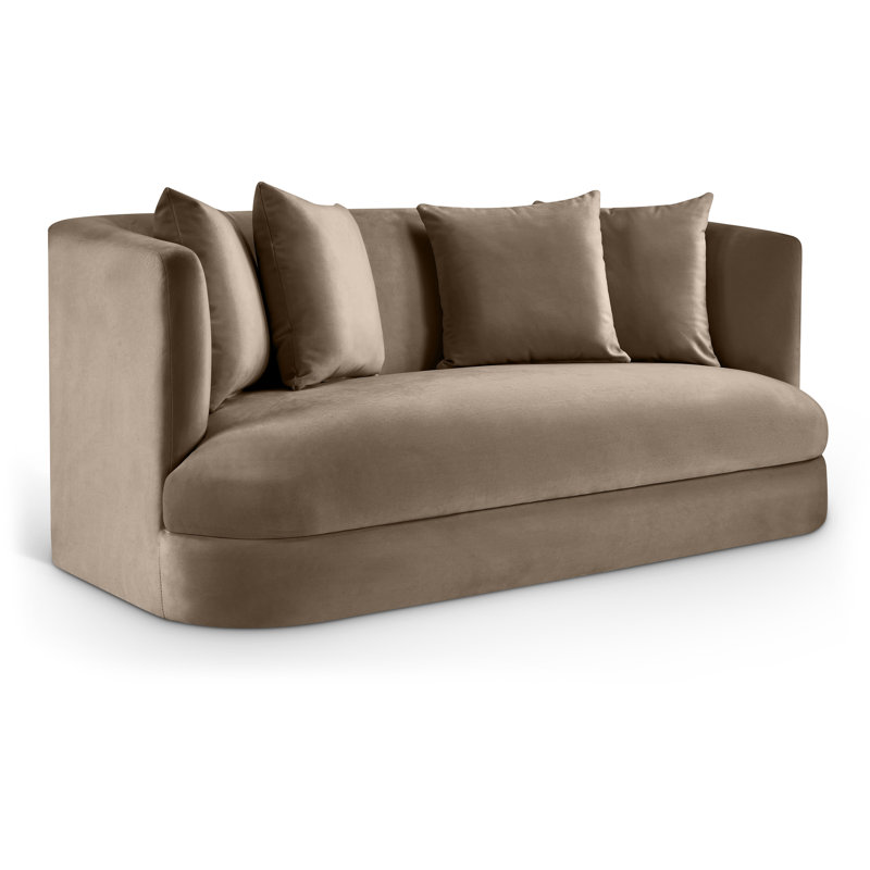 Causeuse en velours Alder, Velours taupe