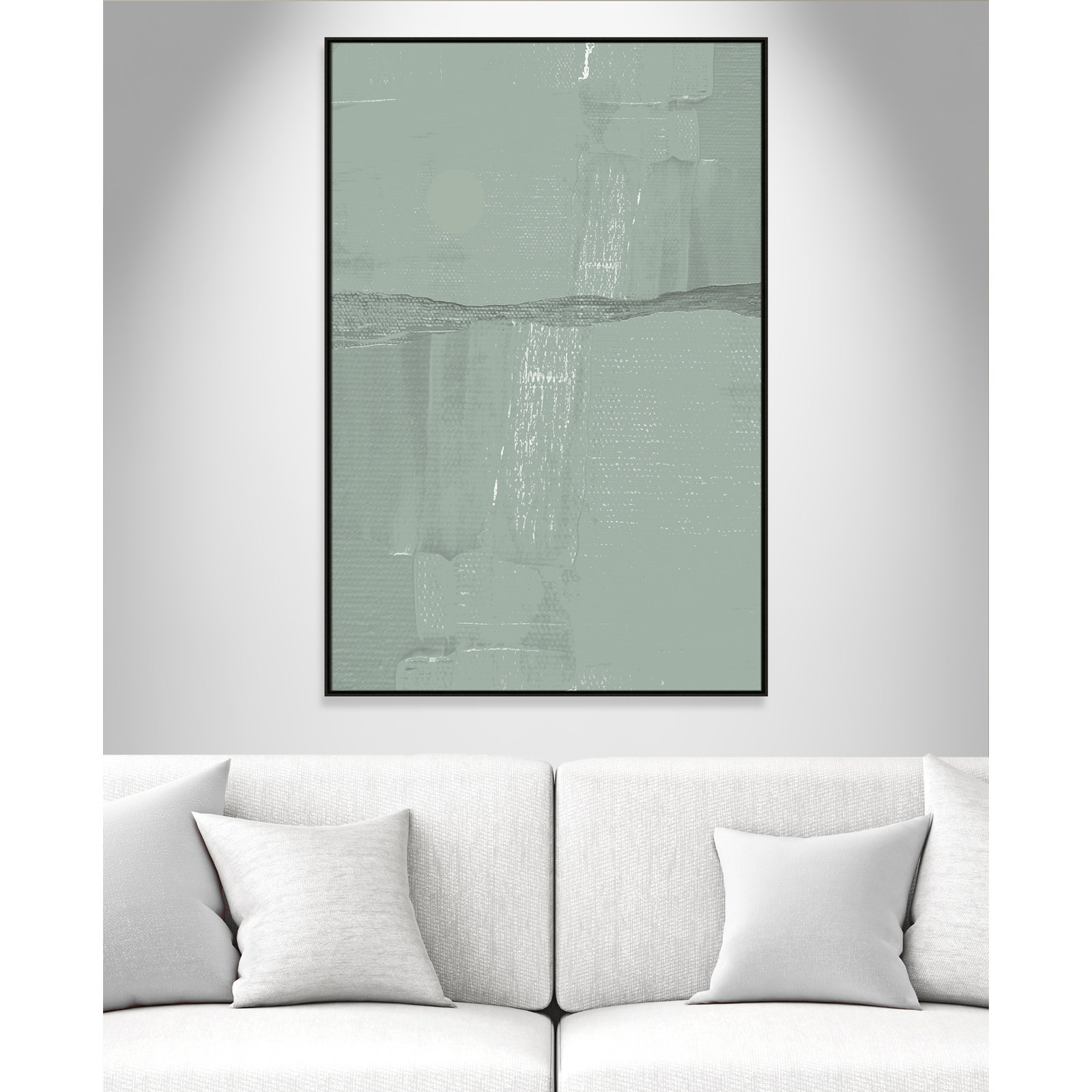 Attica "Sage Abstract" Print, 61.5" H x 41.5" W x 2" D, Espresso