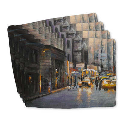 Braided Polyester Placemats Set of 4 - New York City Decor