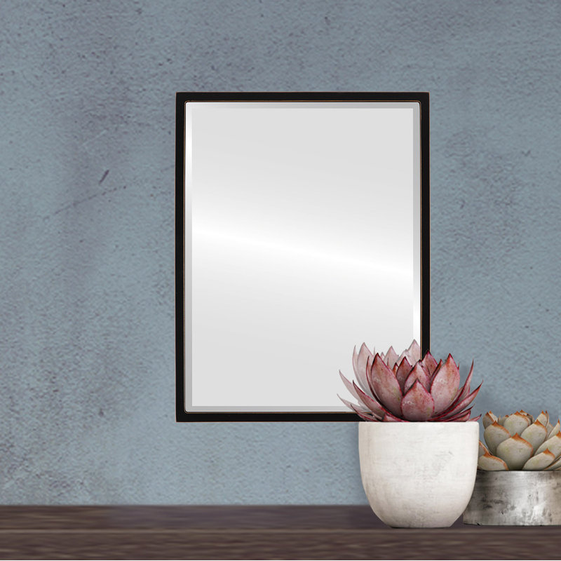 Miroir d'appoint Campblin, H 23,12 po x l 29,12 po, Noir frotté