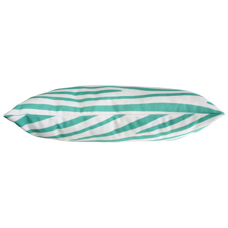 Animal Print Reversible Throw Pillow, Teal/White