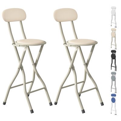 Upholstered Counter Stool with Metal Frame