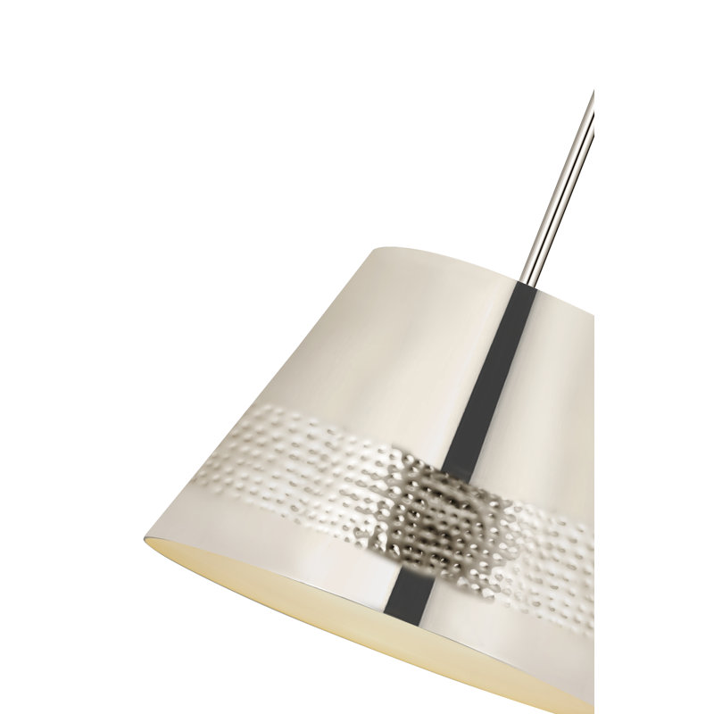 Lustre 1 lumière Aire, Nickel poli, H 13,5 po x l 18 po x P 18 po