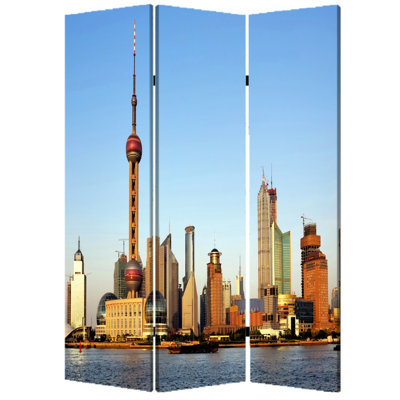Guglielmo 48'' W x 72'' H 3 - Panel Solid Wood Folding Room Divider
