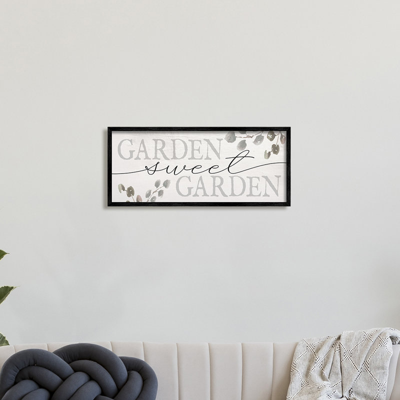 Feuilles d'eucalyptus Garden Sweet Garden Yardwork, Giclée encadrée noir minuit, H 13 po x l 30 po
