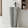 33" Tall Vitreous China Circular Bathroom Pedestal Sink with Overflow, Modern One-piece Pedestal Sink