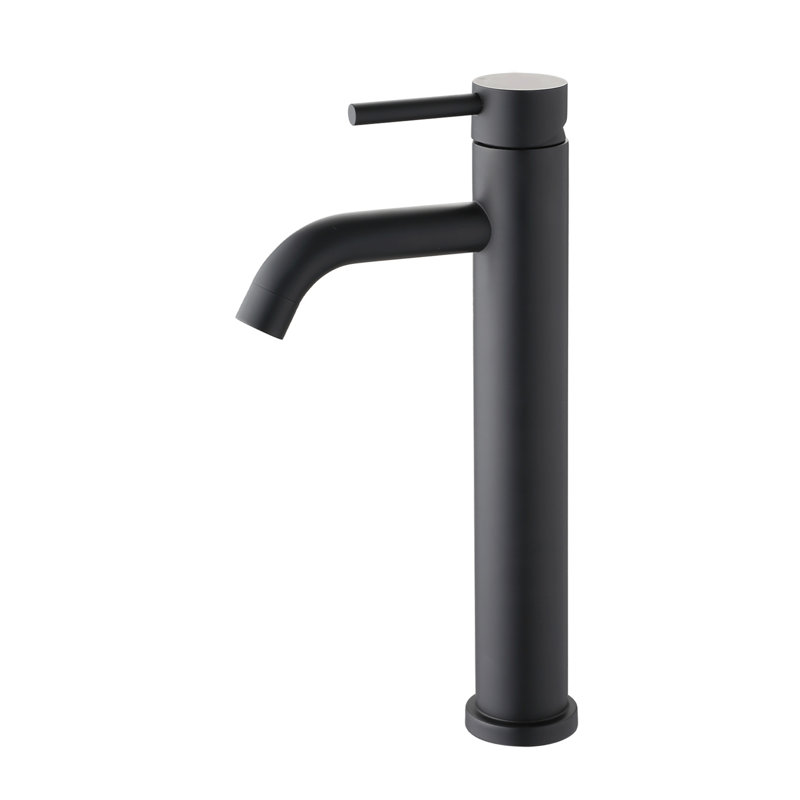 Bathroom Modern Tall Faucets Single Handle One Hole Lavatory Bathroom Sink Faucet, Matte Black