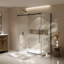 Ensemble de douche en alcôve avec porte coulissante et panneau latéral 60 po x 35 po Selby, chrome-136165335