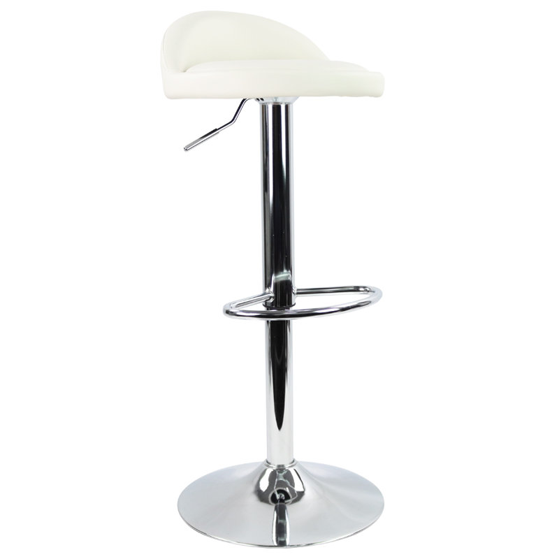 Tabouret de bar rotatif à hauteur ajustable Temelec, Blanc