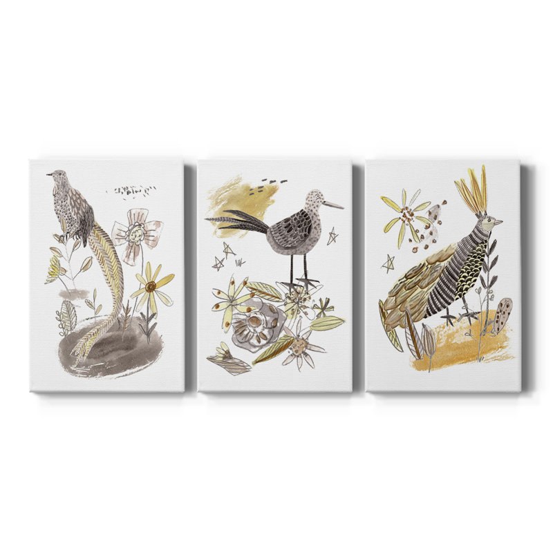 «Glowing Garden at Dusk I», toile tendue sur mesure - 3 pièces, H 27 po x l 54 po