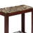 Wooden End Table With Marble Print Top