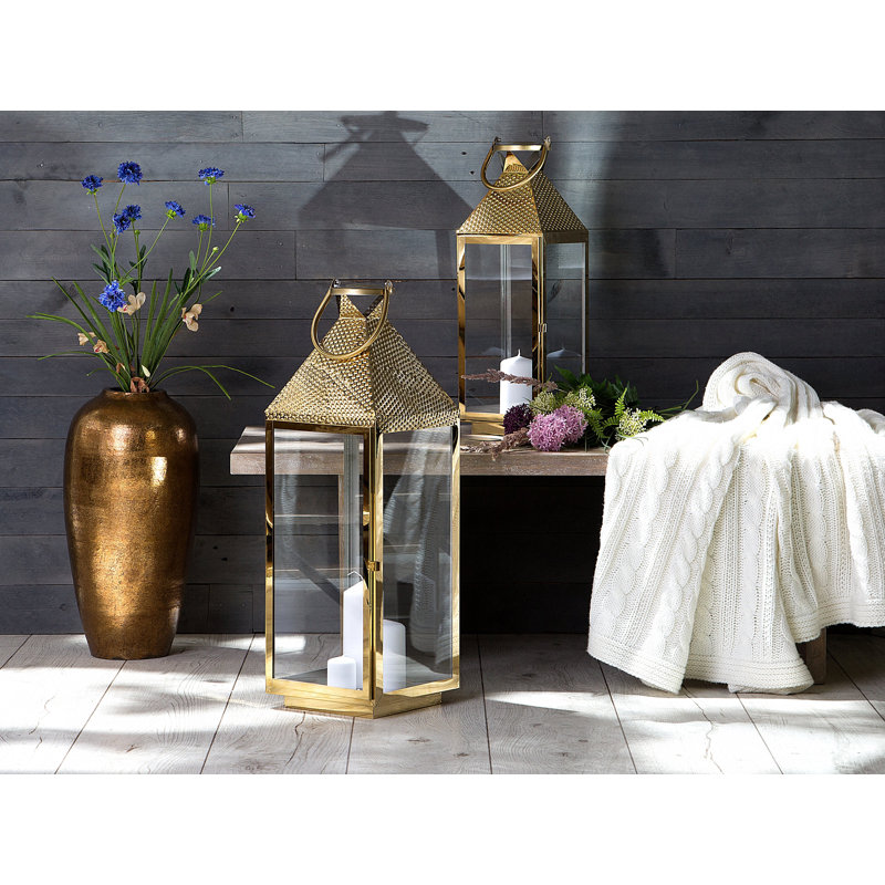 Kendal Handmade Terracotta Floor Vase, Gold