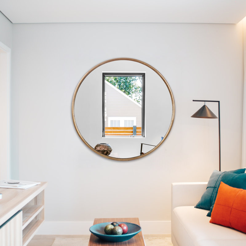 Chanavia Metal Flat Mirror, Gold