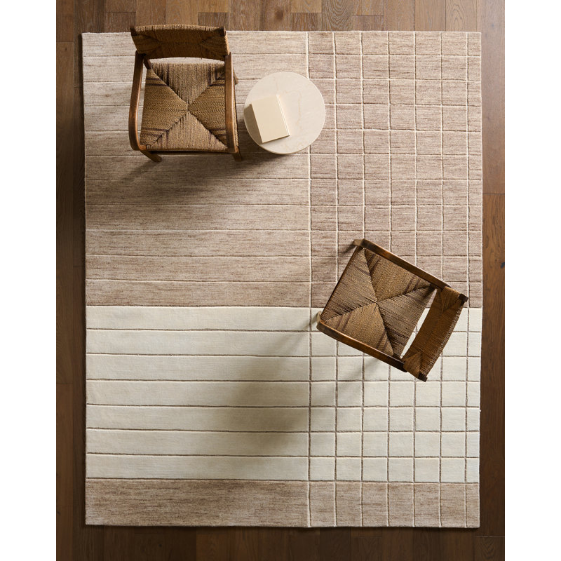 Jaipur Living Dommel LNM01 Handknot Geometric Ivory/Tan Area Rug (6'X9'), Ivory, Rectangle 10' x 14'