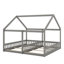 Lit plateforme simple, lit double, deux lits partagés, lit double en bois en forme de maison avec toit et garantie, facile à installer-1286705835