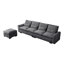 Chenille de 114,5 po avec housse réversible, porte-gobelet et rembourrage en mousse en L-1182200488-1182200494