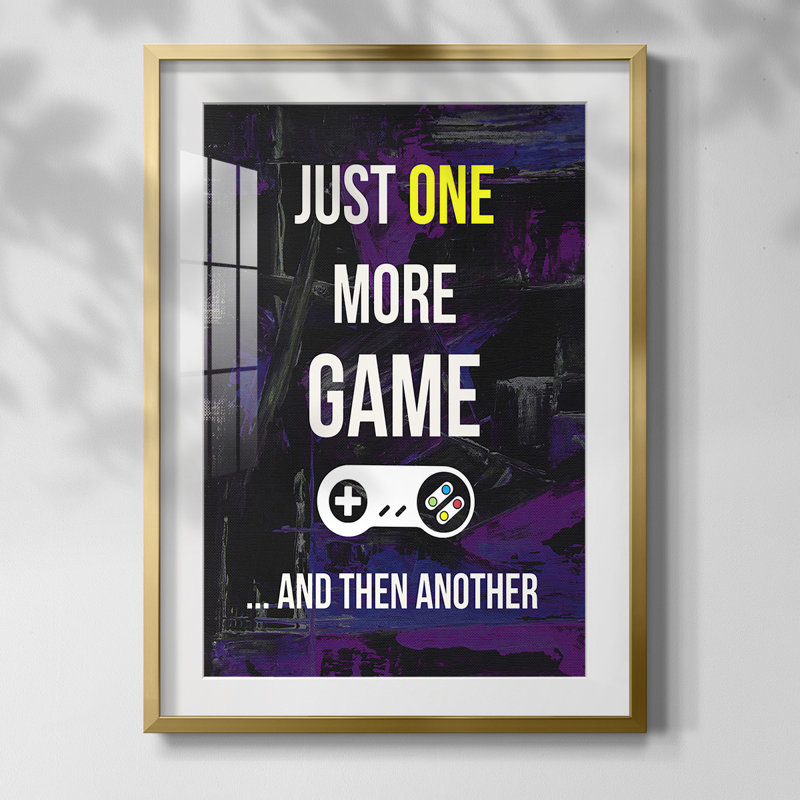 Toile tendue Gamer At Play II Premium Gallery - prête à être accrochée, H 20 po x l 16 po x P 1 po, Papier avec cadre doré