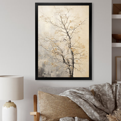 Beige Trees Oak Solitude I - Tree Oak Large Wall Art