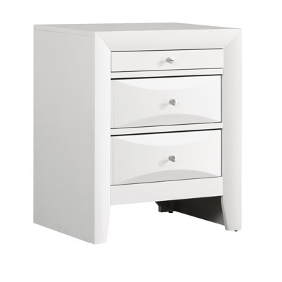 Elegant White Nightstand by Lark Manor